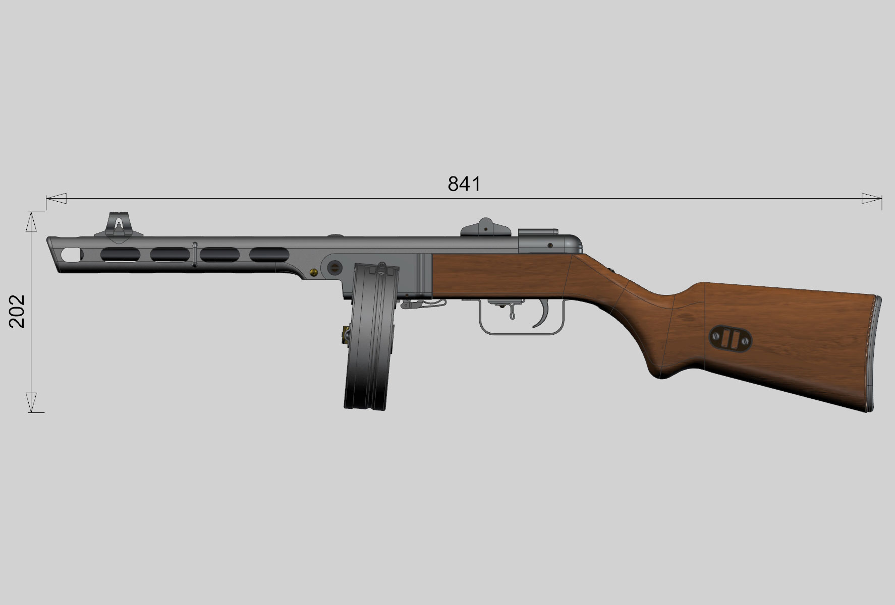 PPSh41 Submachine Gun二战苏联造波波沙冲锋枪