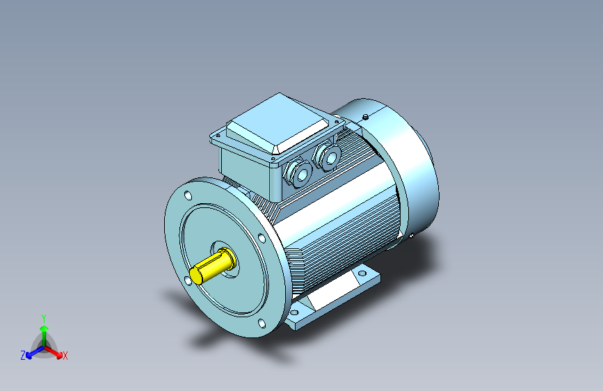 YX3-80～132高效率三相异步电动机-基座带底脚、端盖上有凸缘（带通孔）[YX3-100L1-4]