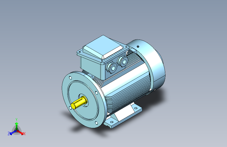 YX3-80～132高效率三相异步电动机-基座带底脚、端盖上有凸缘（带通孔）[YX3-112M-4]