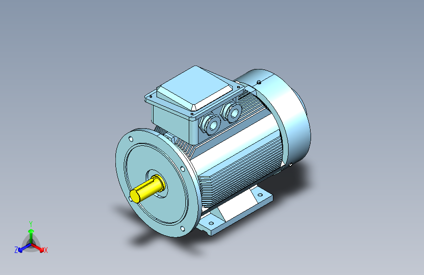 YX3-80～132高效率三相异步电动机-基座带底脚、端盖上有凸缘（带通孔）[YX3-132M1-4]