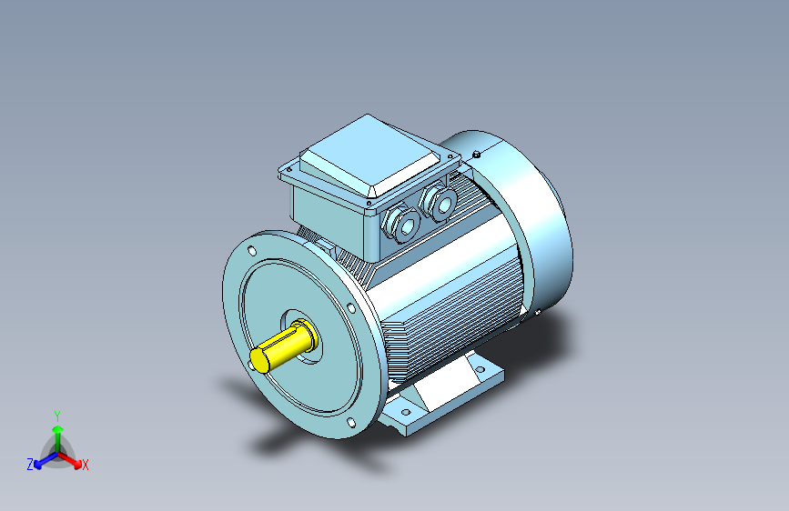 YX3-80～132高效率三相异步电动机-基座带底脚、端盖上有凸缘（带通孔）[YX3-132S-4]