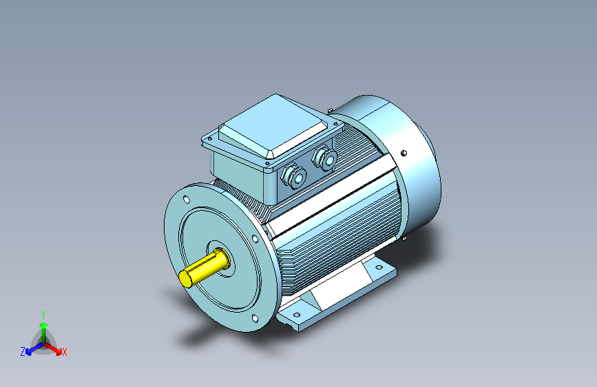 YX3-160～280高效率三相异步电动机-基座带底脚、端盖上有凸缘（带通孔）[YX3-160L-4]
