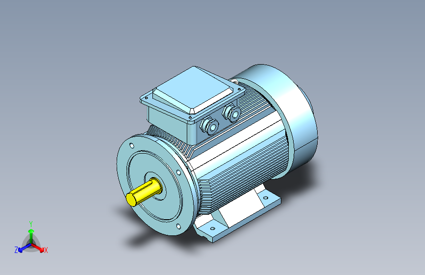 YX3-160～280高效率三相异步电动机-基座带底脚、端盖上有凸缘（带通孔）[YX3-180M-4]