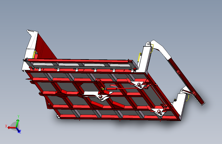 5吨履带车车斗总装三面开门