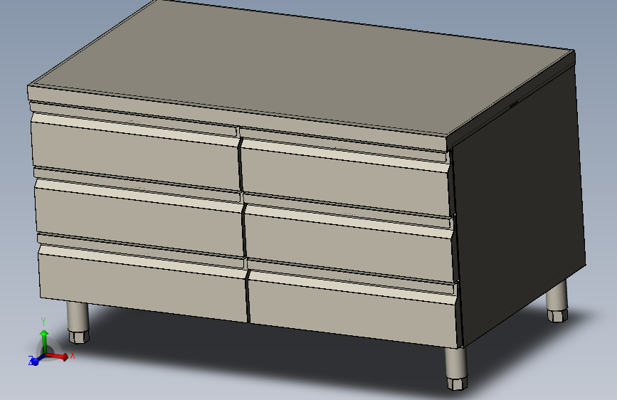 不锈钢六格抽屉柜