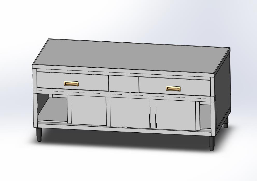 单拉门抽屉工作台