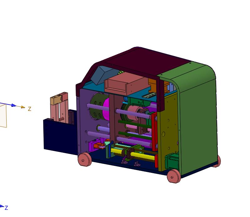 同轴线的旋转剥皮机械结构