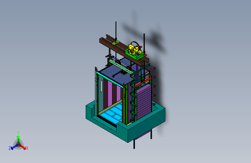 电机及齿轮组件牵引的电梯