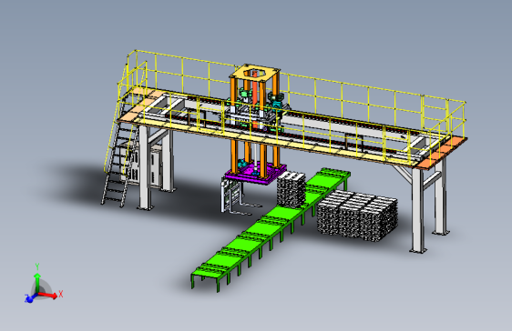 龙门式码坯机全套三维模型
