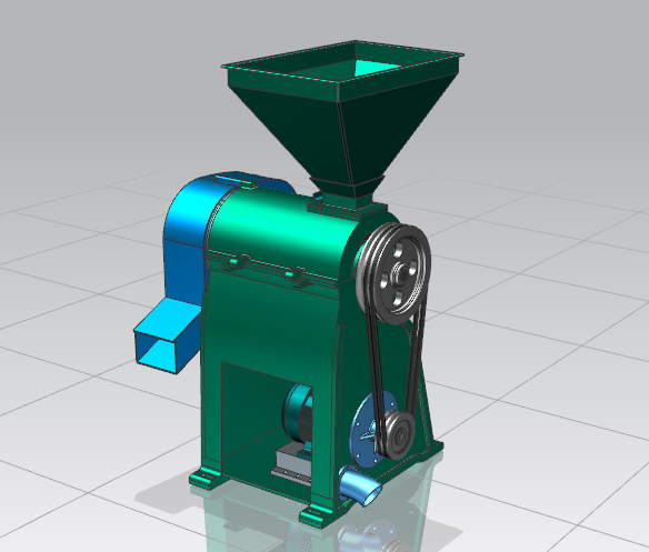 碾米机三维模型和CAD装配图329148