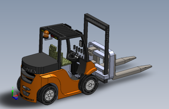 35吨级载重叉车简易3D数模图纸 Solidworks设计