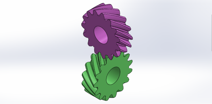 90度斜齿轮机构