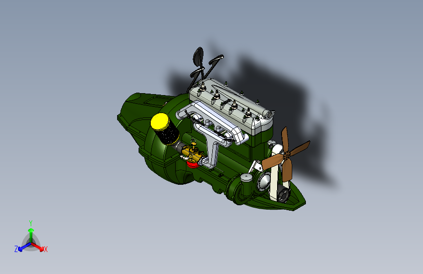 福特T型车发动机+变速箱传动机构