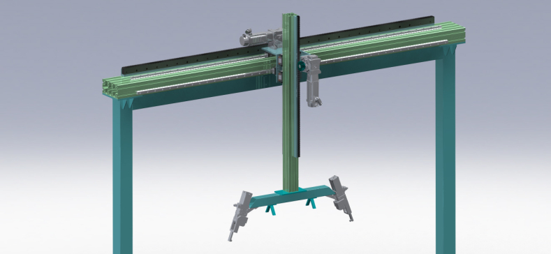 2轴齿轮齿条桁架机械手