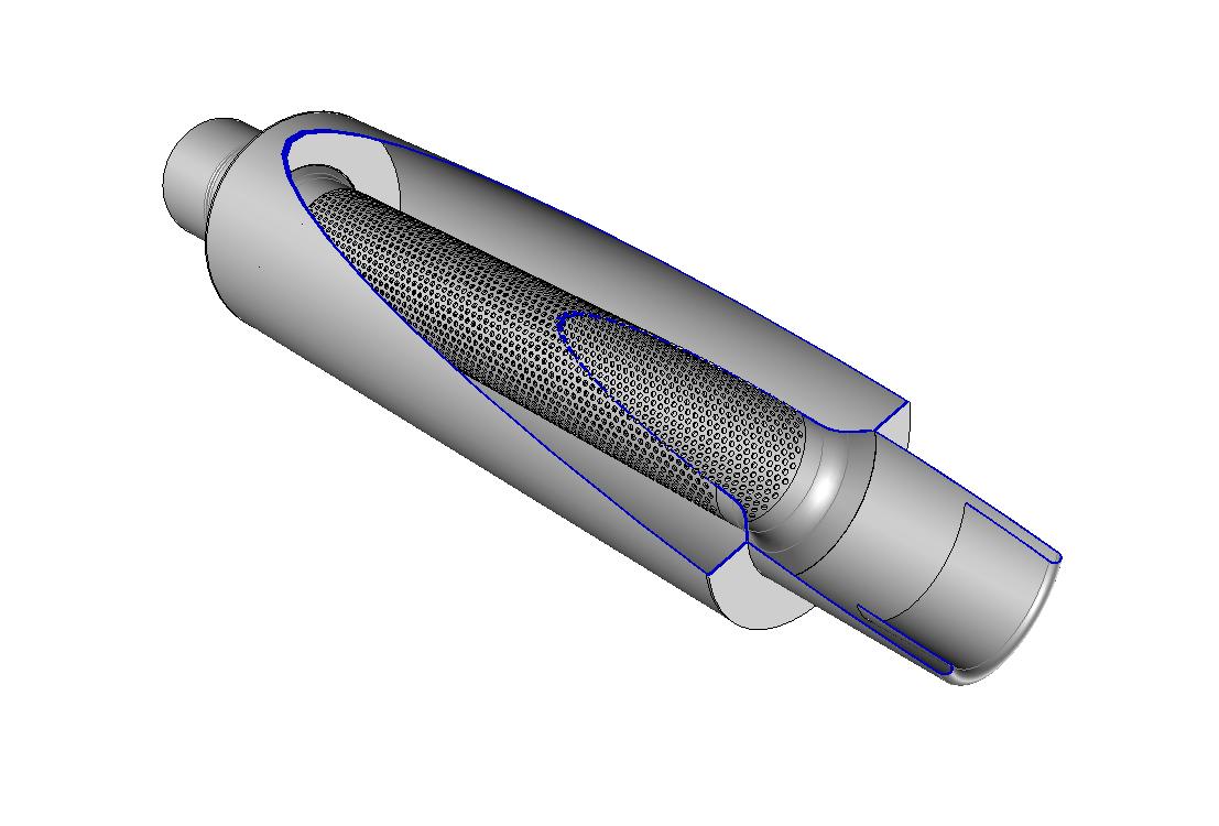 011-消音器-汽车消声器 STL STEP
