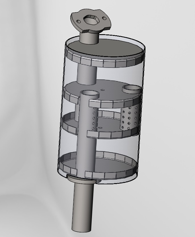 028-消音器-80立方厘米发动机的消音器 SW