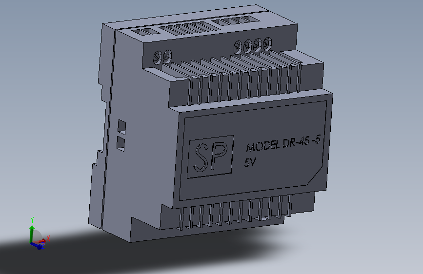 071-模块电源-5V 电源供应 SP DR 45-5 SW_SOLIDWORKS 2019_模型图纸下载 – 懒石网