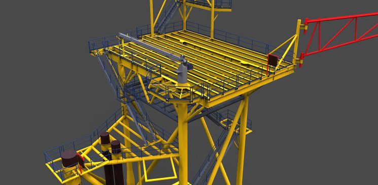 003-海上平台-50英尺斜坡平台 CAD