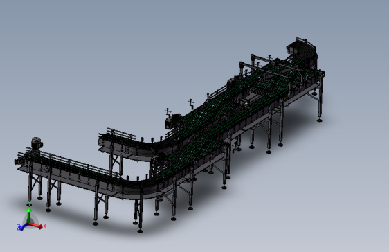 复杂多段链板输送线