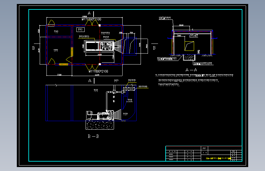 某工程柴油发电机房CAD布置图