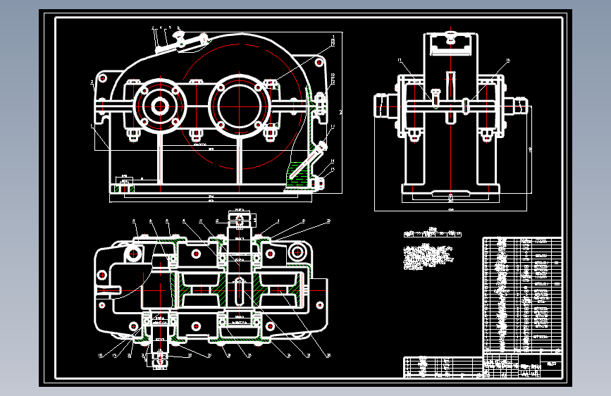 一级直齿圆柱齿轮减速器设计说明书和CAD图纸F3300V1.2D350
