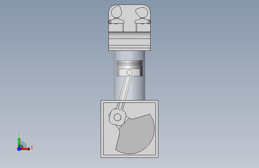 双顶置凸轮轴（DOHC）单缸四冲程内燃机简易模型