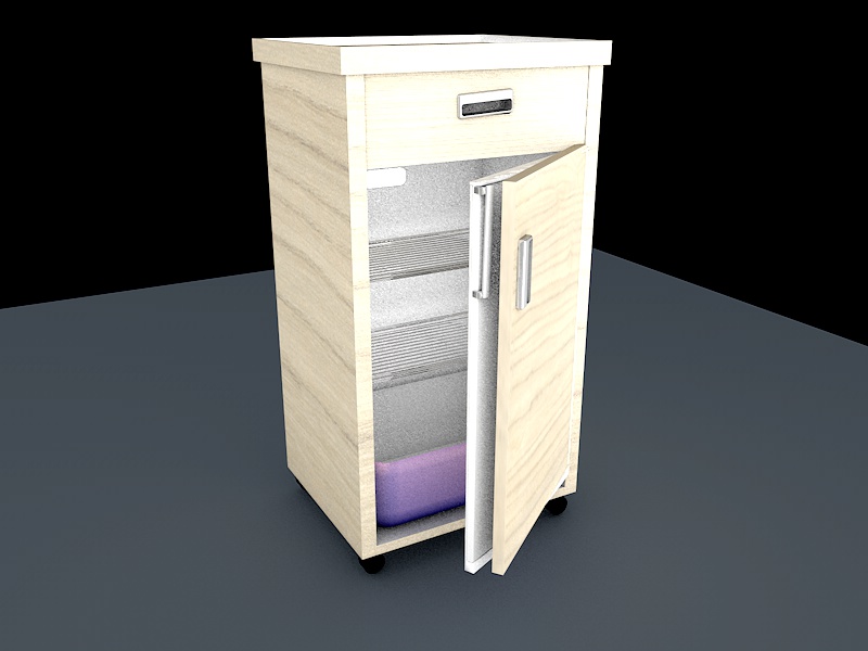 043-冰箱-医院床边柜附近的隐藏冰箱 STL OBJ