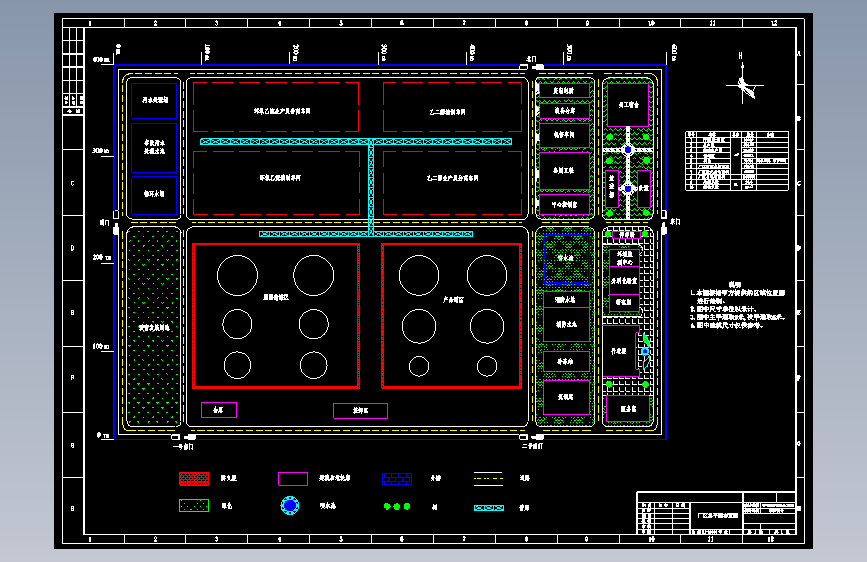 年总产45万吨环氧乙烷乙二醇厂区平面布置总图