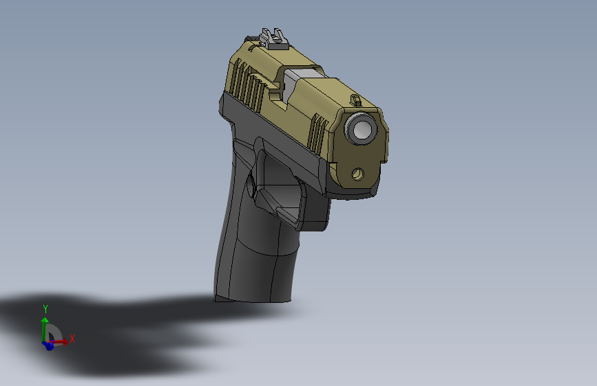 手枪_SOLIDWORKS 2017_模型图纸下载 – 懒石网