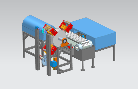 自动去虾线虾皮三维UG模型 3D建模 去虾线虾壳的智能设备图三维图
