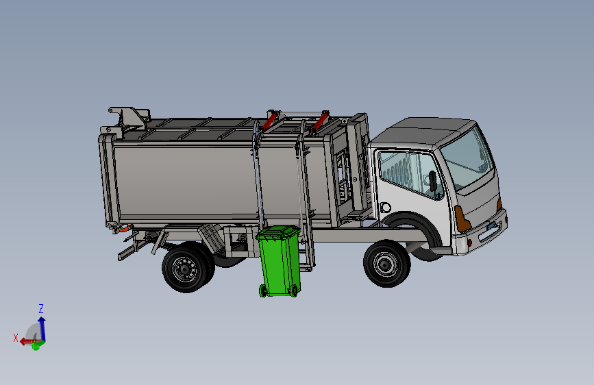 侧装自卸垃圾车三维SW模型1432181==250