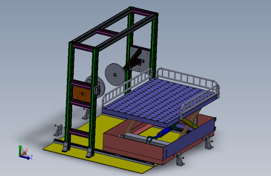 多功能液压升降台+SolidWorks三维模型=含三维SW模型