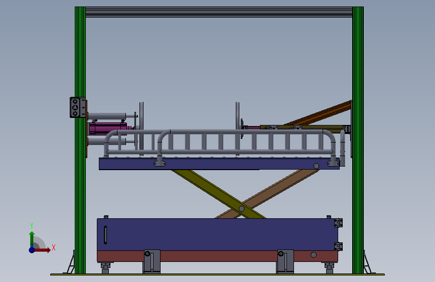 多功能液压升降台+SolidWorks三维模型=含三维SW模型 正面视图