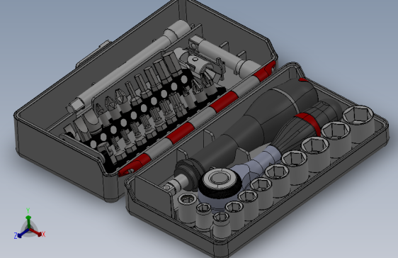 棘轮套筒扳手套装设计模型603027==VIP