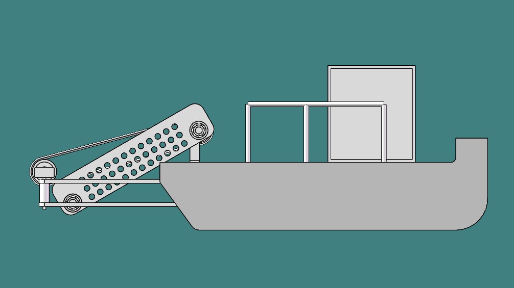 漂浮物智能打捞船三维sw2016和cad图纸1083309==150