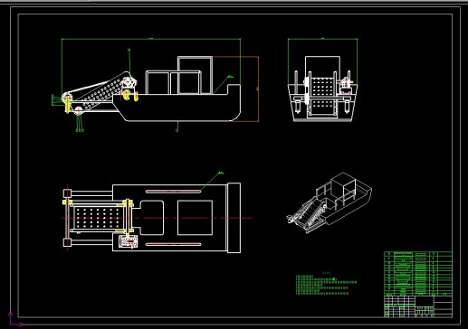 漂浮物智能打捞船三维sw2016和cad图纸1083309==150