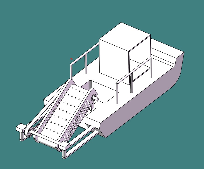漂浮物智能打捞船三维sw2016和cad图纸1083309==150