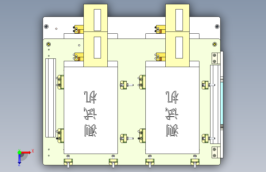 双层可调式互感器固定架 俯视图