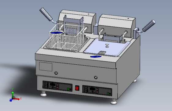 台式升降电炸炉三维SW模型==1490720==250