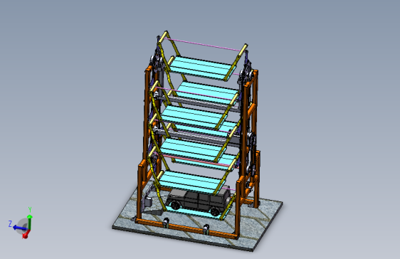 五层垂直循环立体车库缩小版模型1504713===200