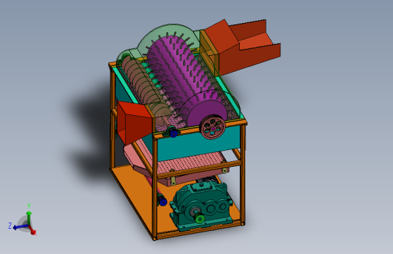 油菜脱粒机三维SW模型1010262==1000