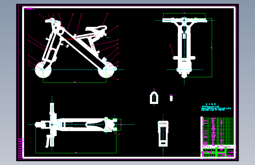 坐式电动滑板车结构设计-电动滑板代步车设计488451
