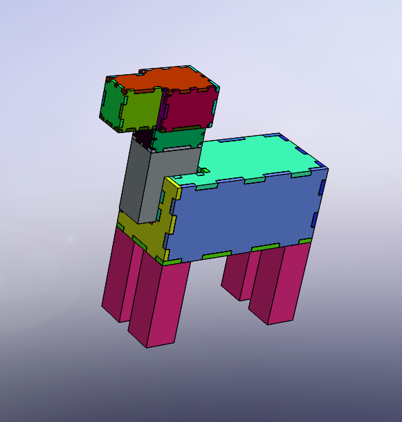 胶合板制成的马