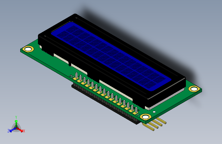蓝色LCD 16x2字符,带I2C驱动器