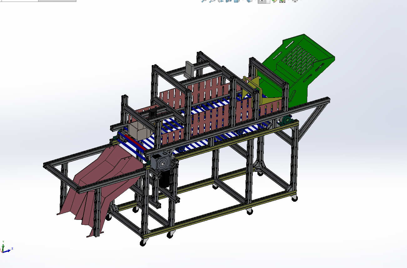 马铃薯智能清选分级平台的设计+SolidWorks三维模型
