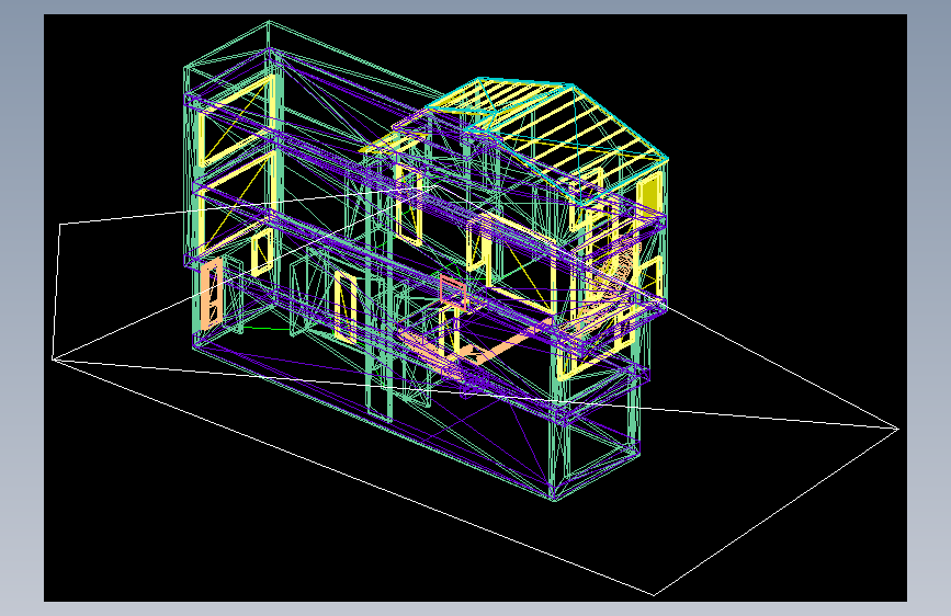 长方形别墅3D+2D图纸
