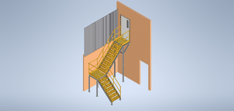 A0000173-工业厂房金属楼梯布局