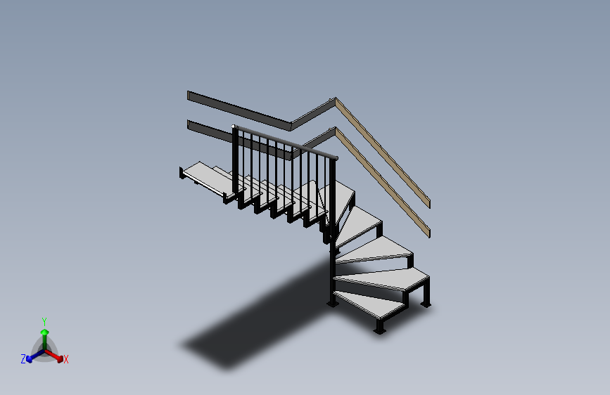 A1000069-楼梯 金属 + 胶合板 (Лестница металл + фанера)