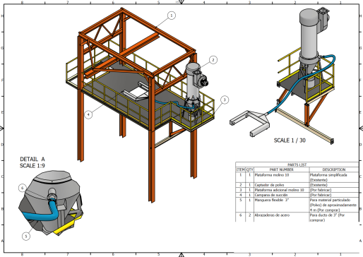 带除尘过滤器的3200球磨机大袋卸料安全平台