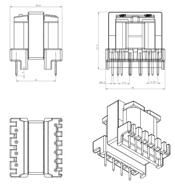 变压器铁氧体PWM“EE16”或“S5”